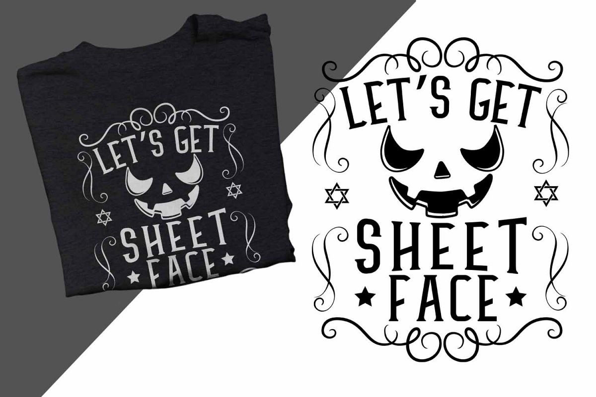 Let's get sheet face Halloween Printable example image 1
