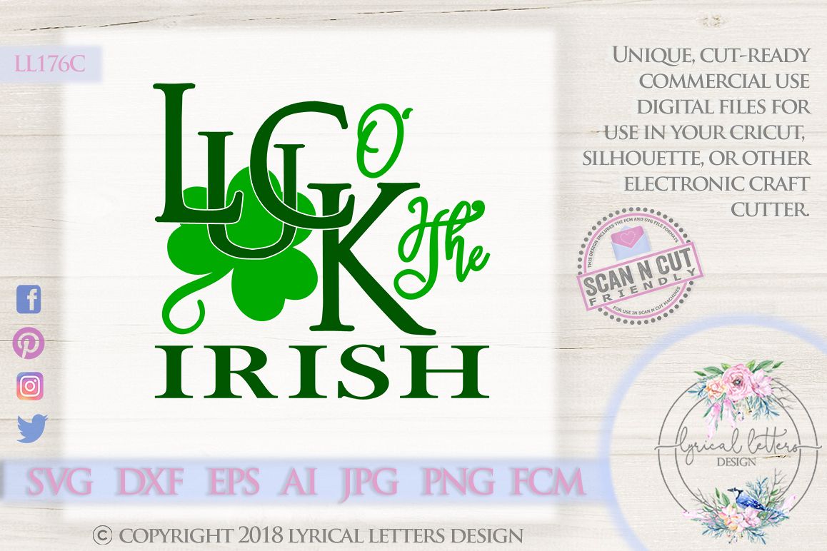 Luck O' The Irish St. Patrick's Day SVG DXF LL176C example image 1