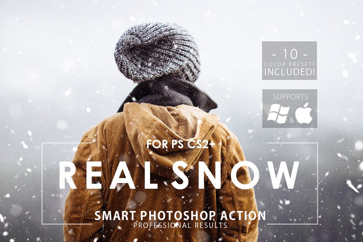 Real Snow Photoshop Action example image 1