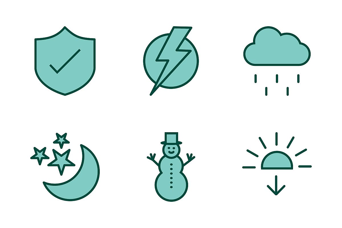 Set Of Weather And Season Icons example image 1