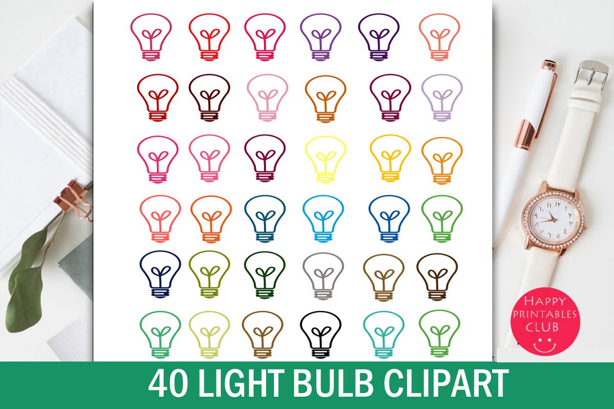 40 Light Bulb Clipart example image 1
