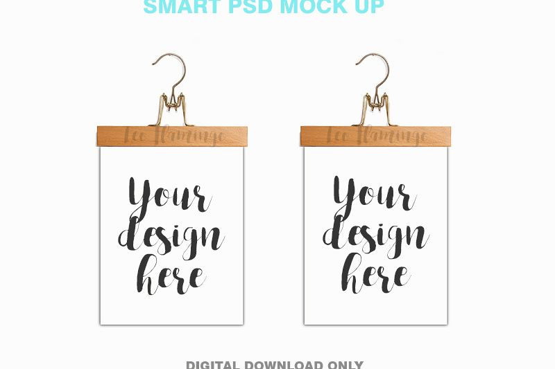 Two hanger poster frame mockups 2 picture mockup 8x10 example image 1