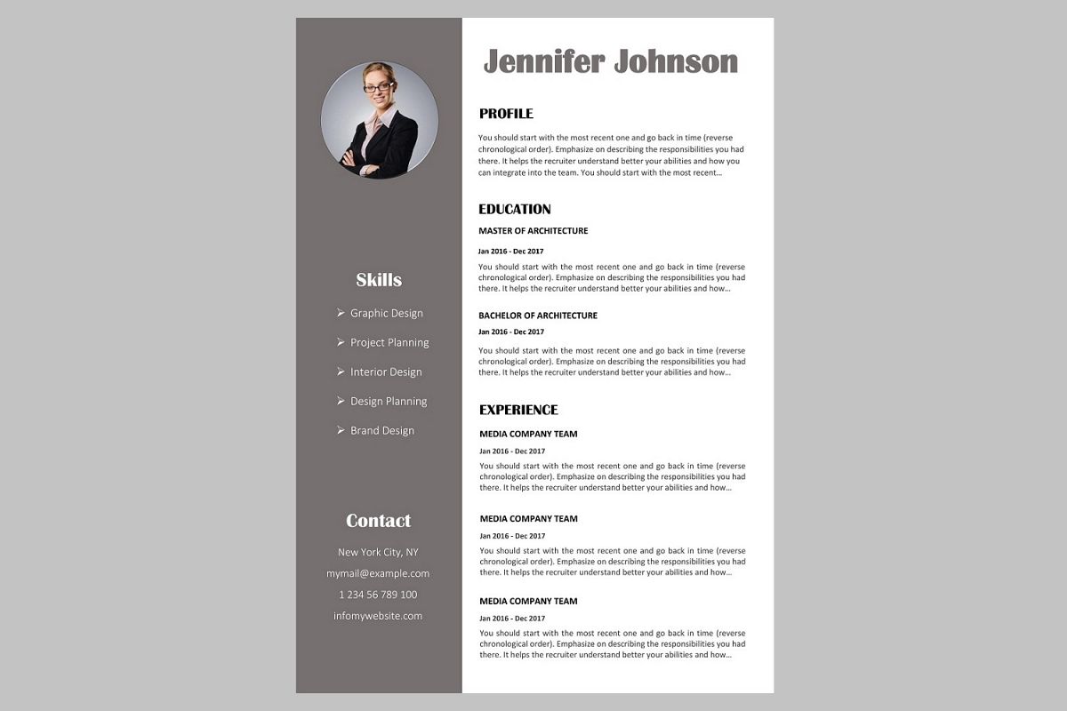 Creative resume template / CV example image 1