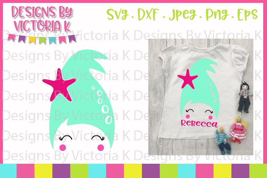 Doll, Dolly Head, Mermaid svg, SVG, DXF, PNG example image 1