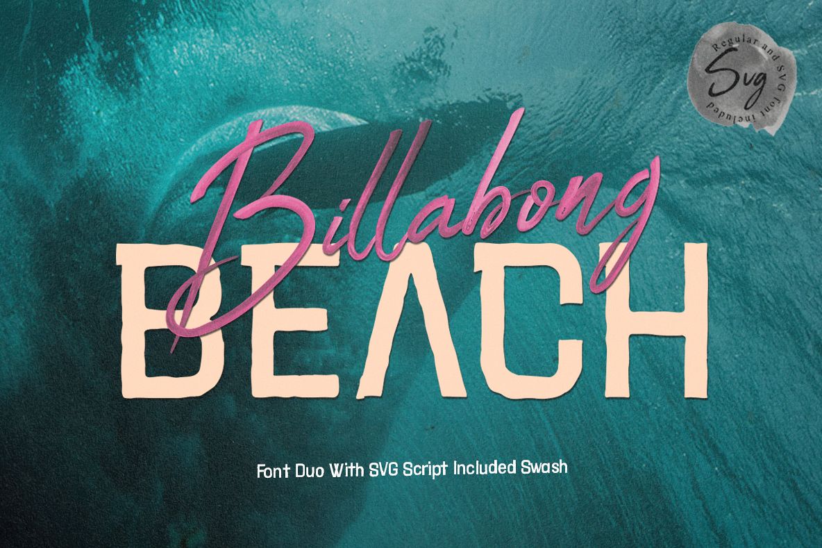 Billabong Beach SVG Font Duo example image 1