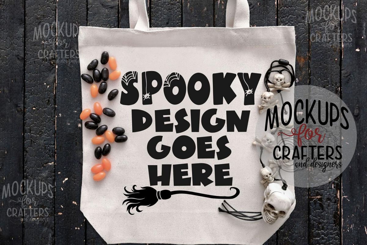 Halloween Treat Bag, Tote Bag, Mock-Up example image 1