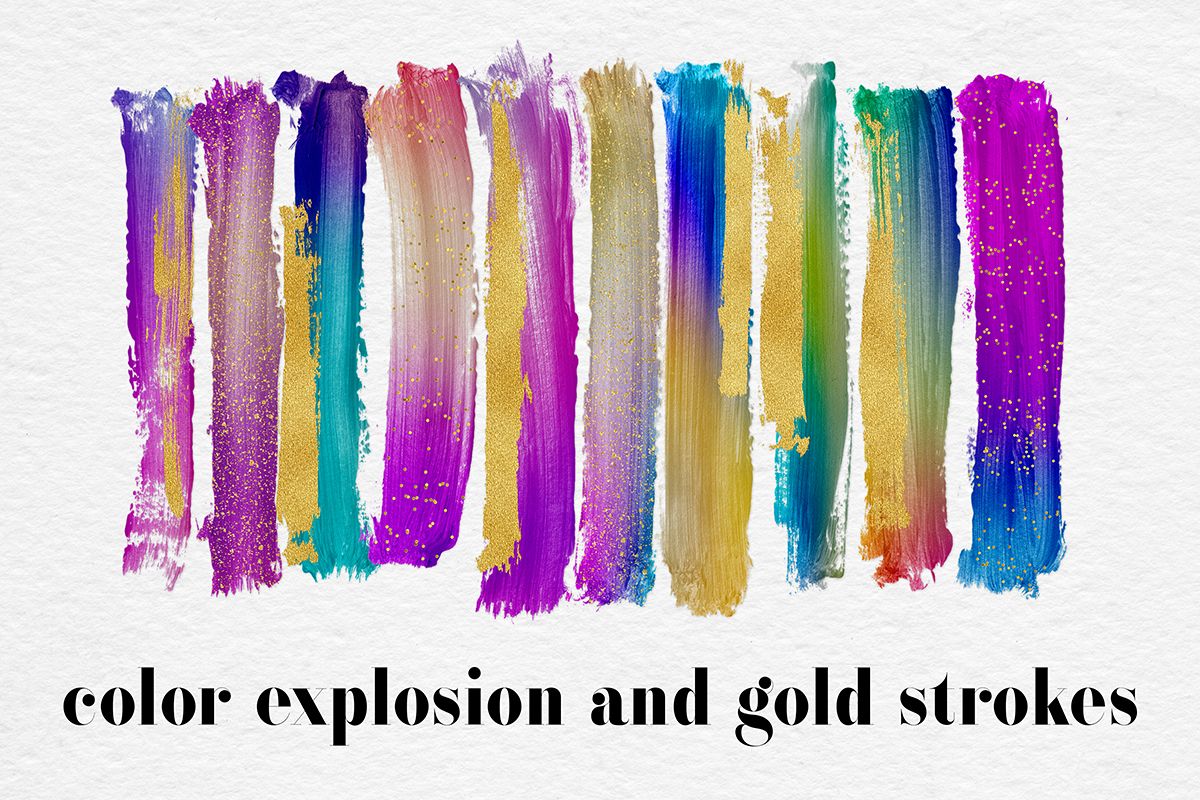 Gradient And Gold Brush Strokes example image 1