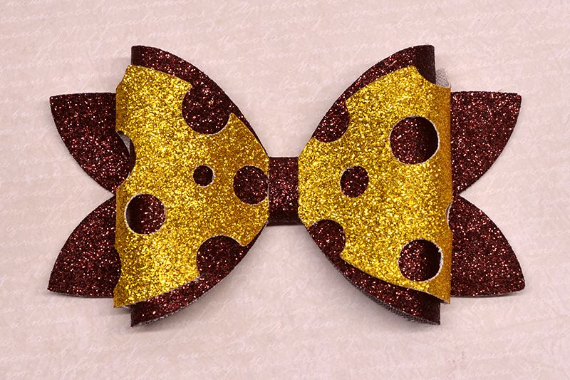 Hair bow template SVG, DIY leather bow template example image 1