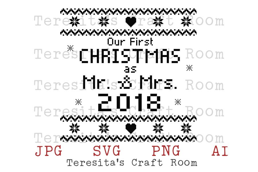 Ugly Sweater First Christmas Mr and Mrs 2018 example image 1