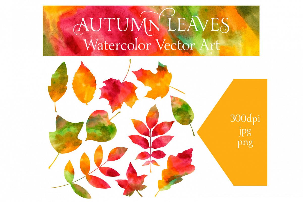 Watercolor Autumn Leaves example image 1