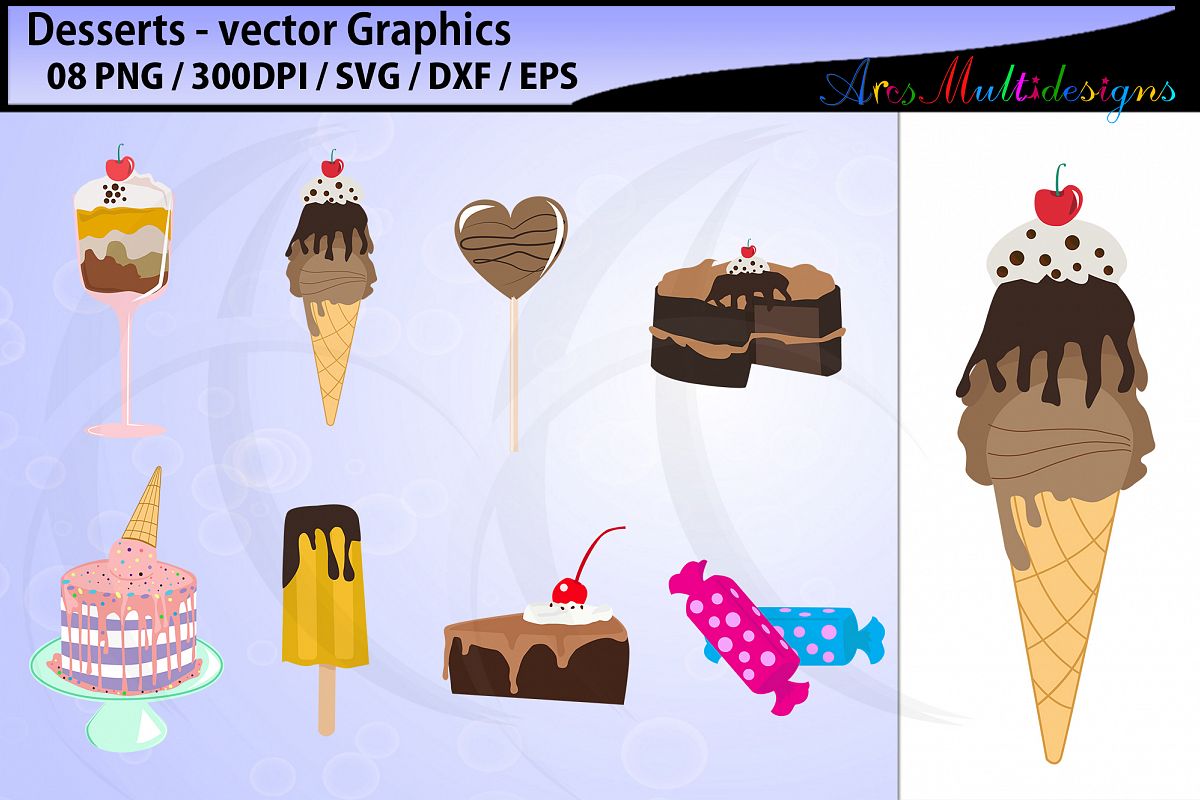 desserts vector svg graphics / desserts clipart example image 1
