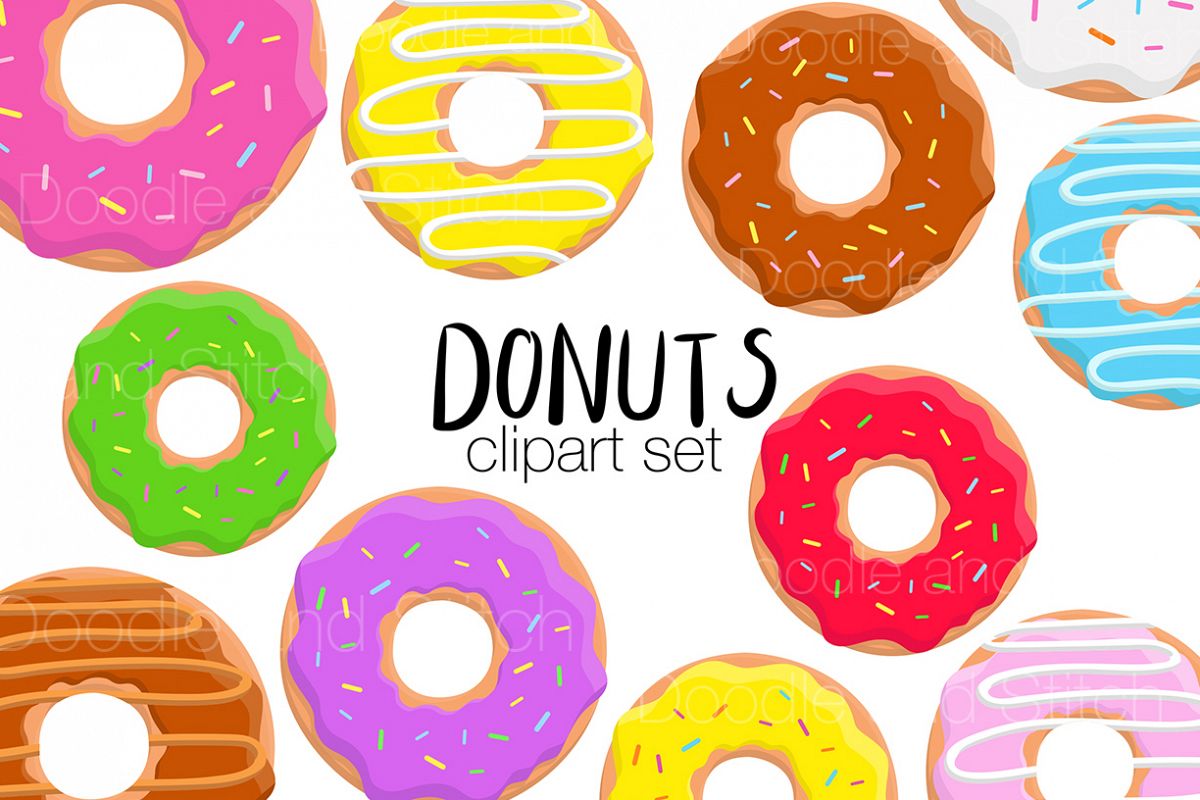 Donut Clipart Illustrations example image 1