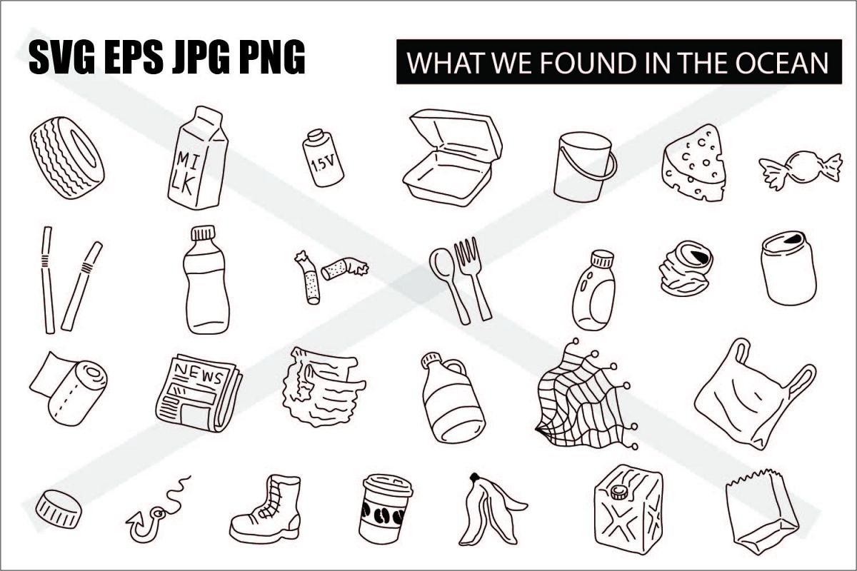 What we found in the ocean - SVG EPS JPG PNG example image 1