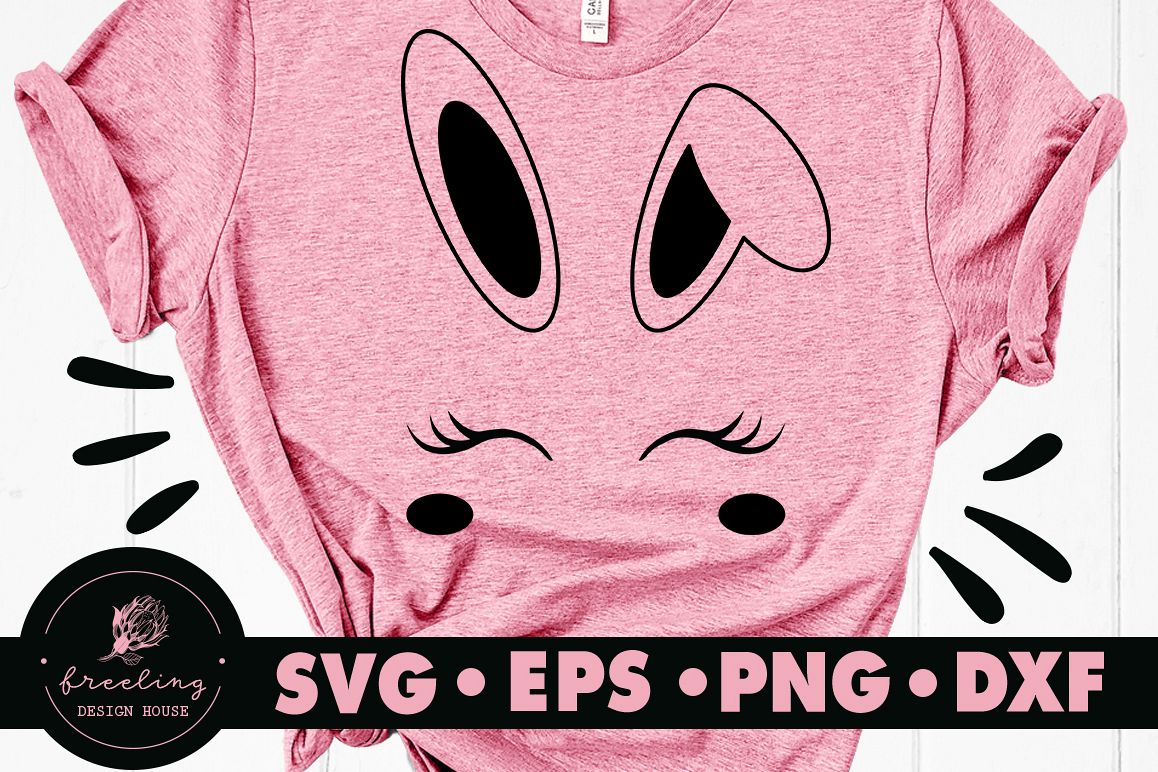 Bunny Face SVG DXF EPS PNG example image 1