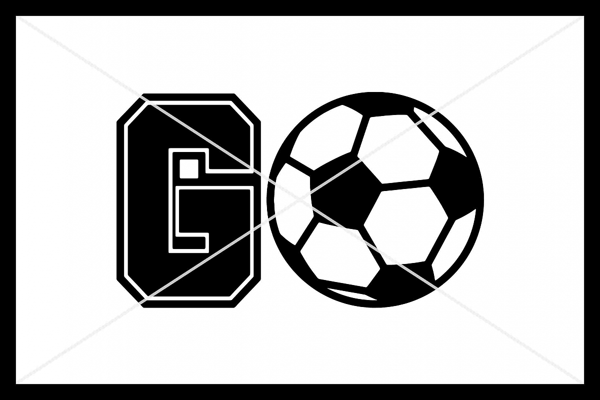 GO Soccer, Cut File, Silhouette Cameo, Cricut, SVG DXF PNG example image 1