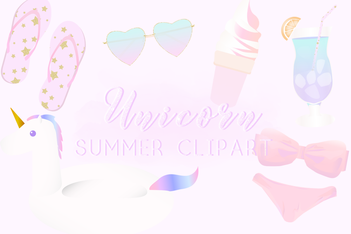 Unicorn Summer Clipart example image 1