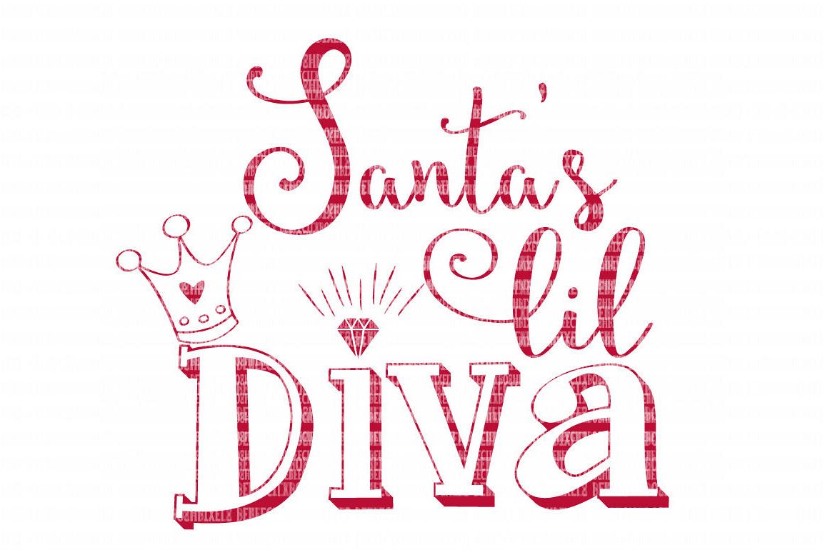 Download Santa's Lil Diva SVG Files Christmas Cut Files Iron On Decals Heat Transfer Vinyl Scrapbooking ...