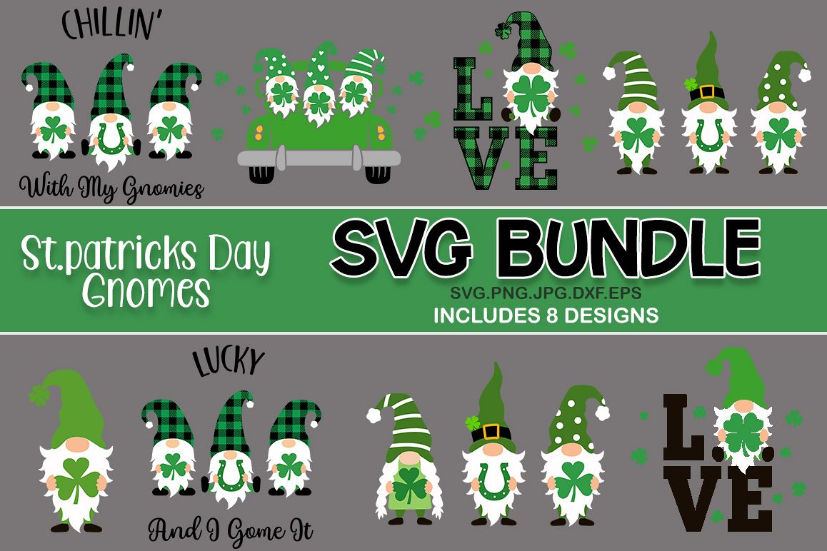 St Patrick's day gnomes svg bundle. gnomes SVG example image 1