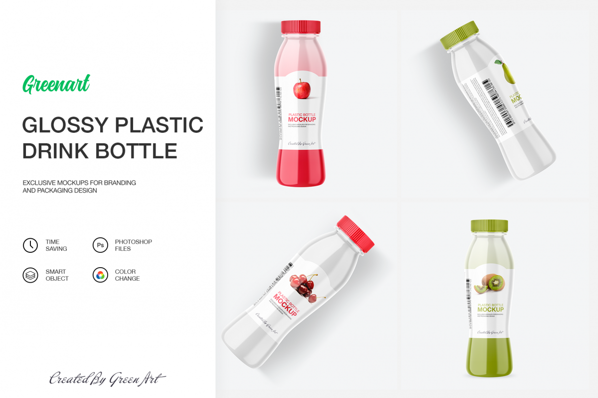 Glossy Plastic Bottle Mockup