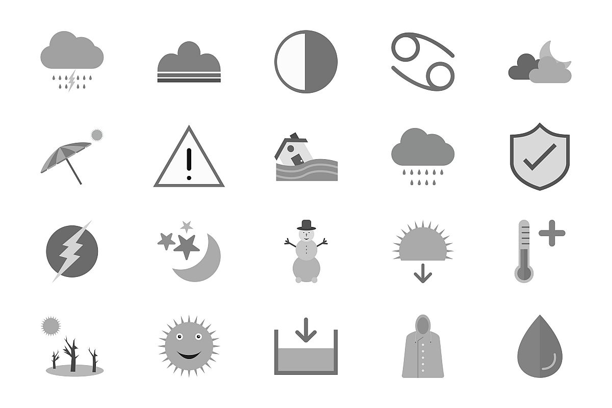 Set Of Weather And Season Icons example image 1