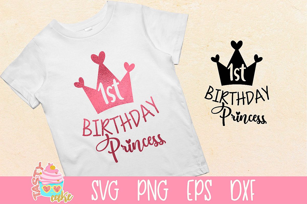 1st Birthday Princess - 1st Birthday Girl - Little Girl SVG