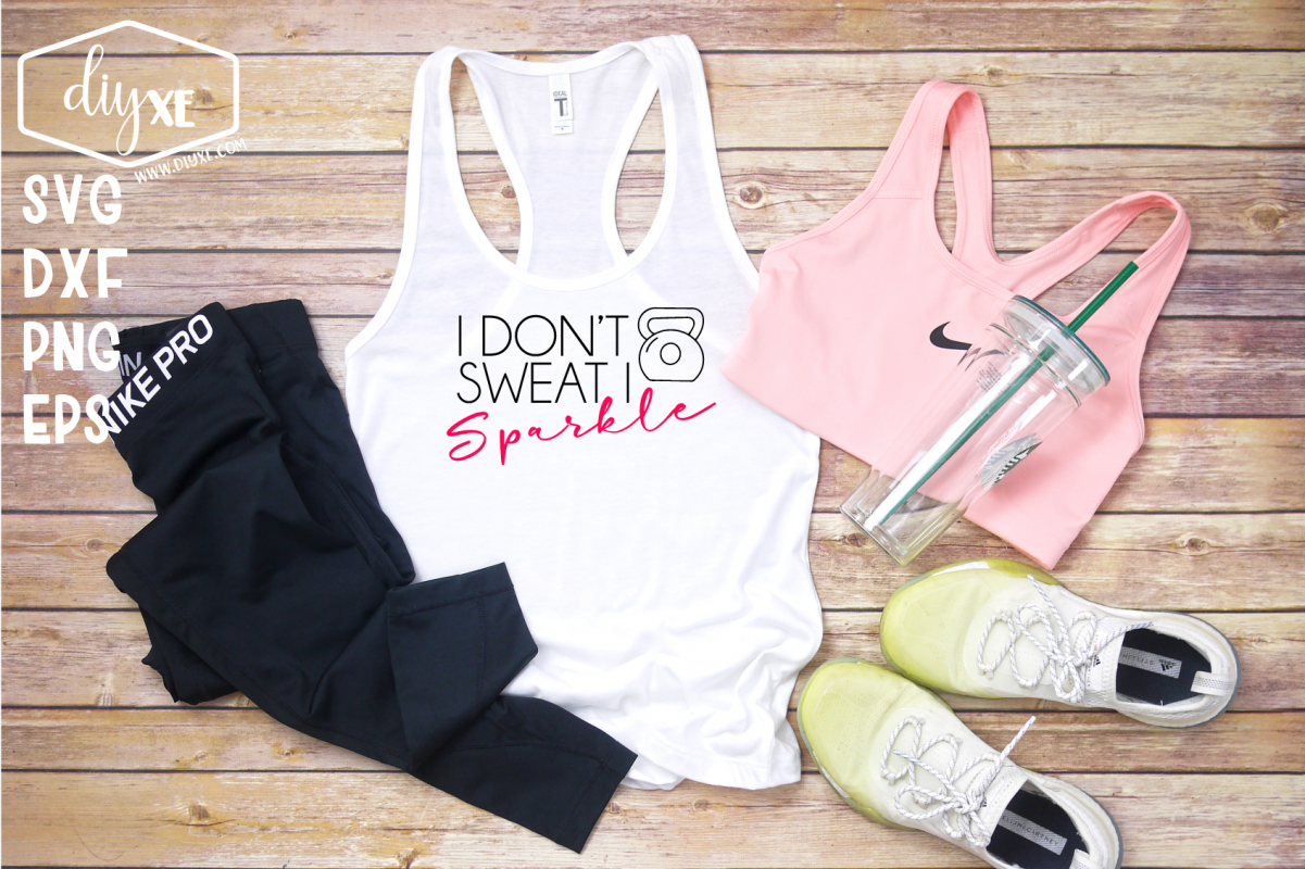 I Don't Sweat I Sparkle - A Fitness SVG Cut File example image 1