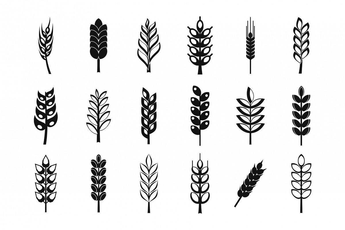 Wheat icon set, simple style example image 1