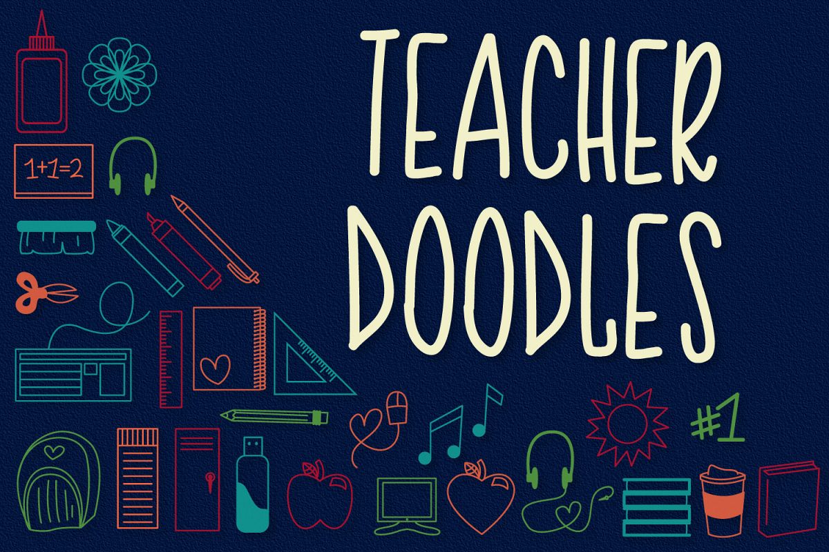 Teacher Doodles - A Dingbat Back To School Font example image 1