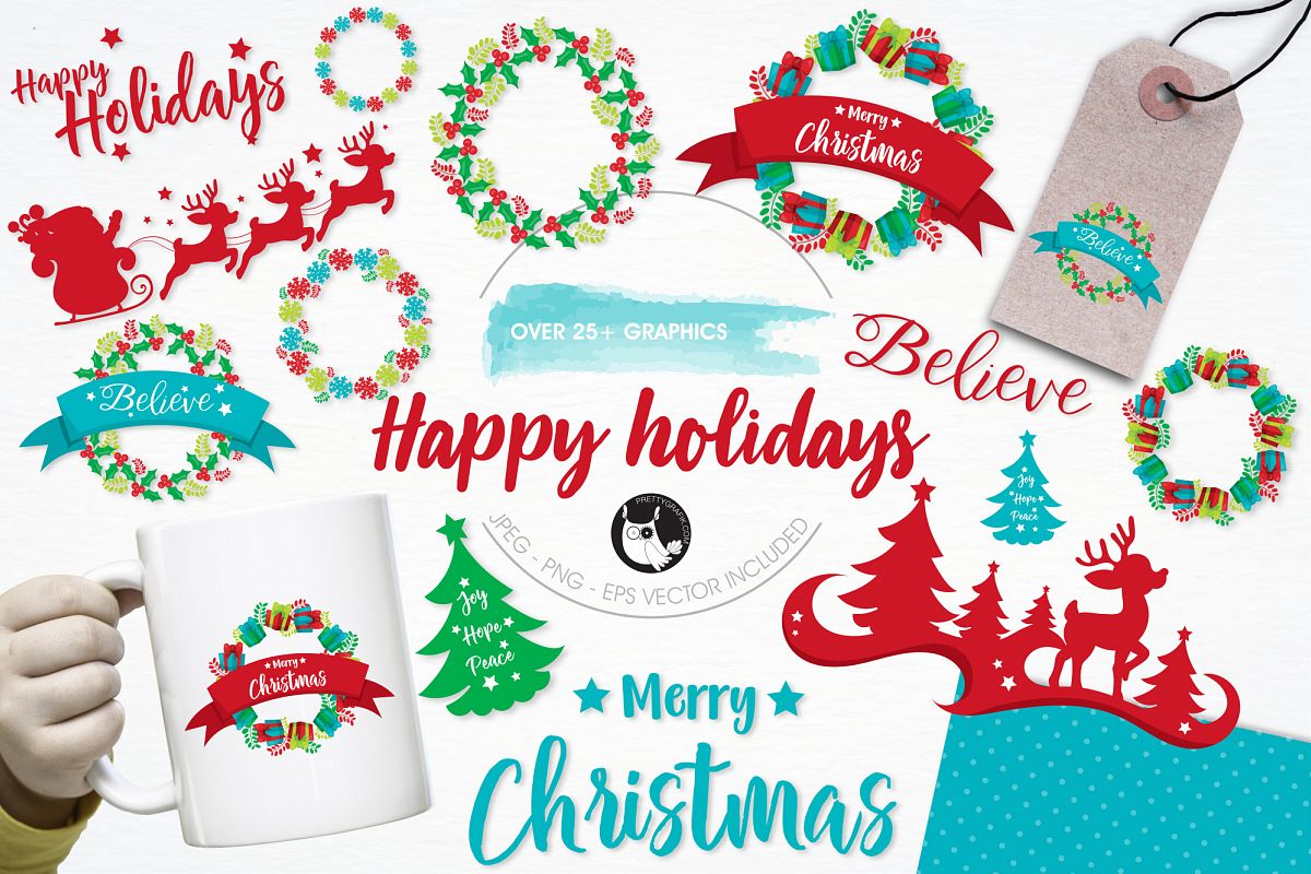 Happy Holidays graphics and illustrations example image