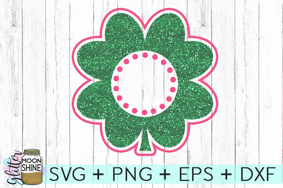 Shamrock Monogram Frame SVG DXF PNG EPS Cutting Files example image 1