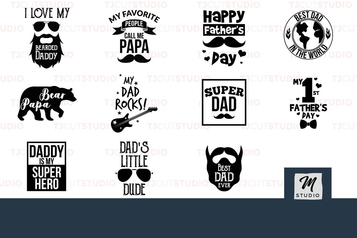 Download Father's Day SVG Bundle (96451) | Cut Files | Design Bundles