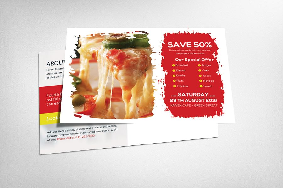 Dominos Post Card Template example image 1
