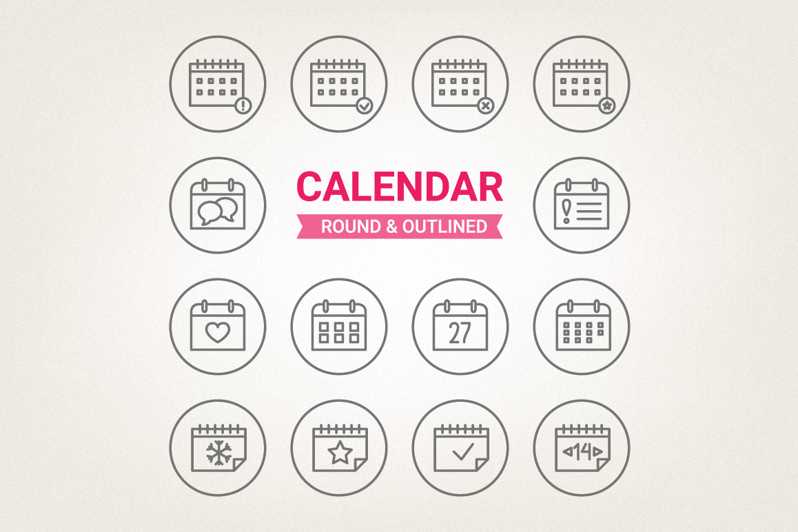 Circle Calendar Icons example image 1