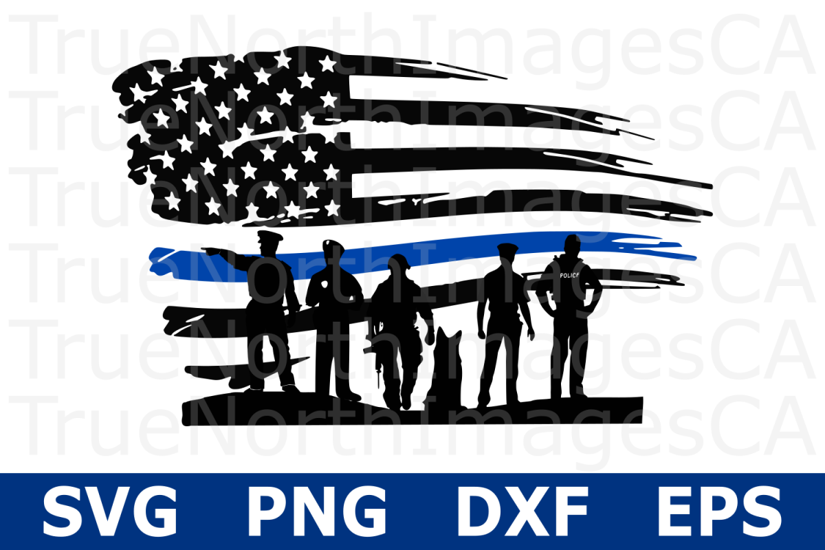 Thin Blue LIne Flag Police - An Occupation SVG Cut File