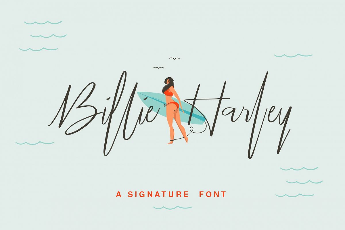 Billie Harley Signature Font example image 1