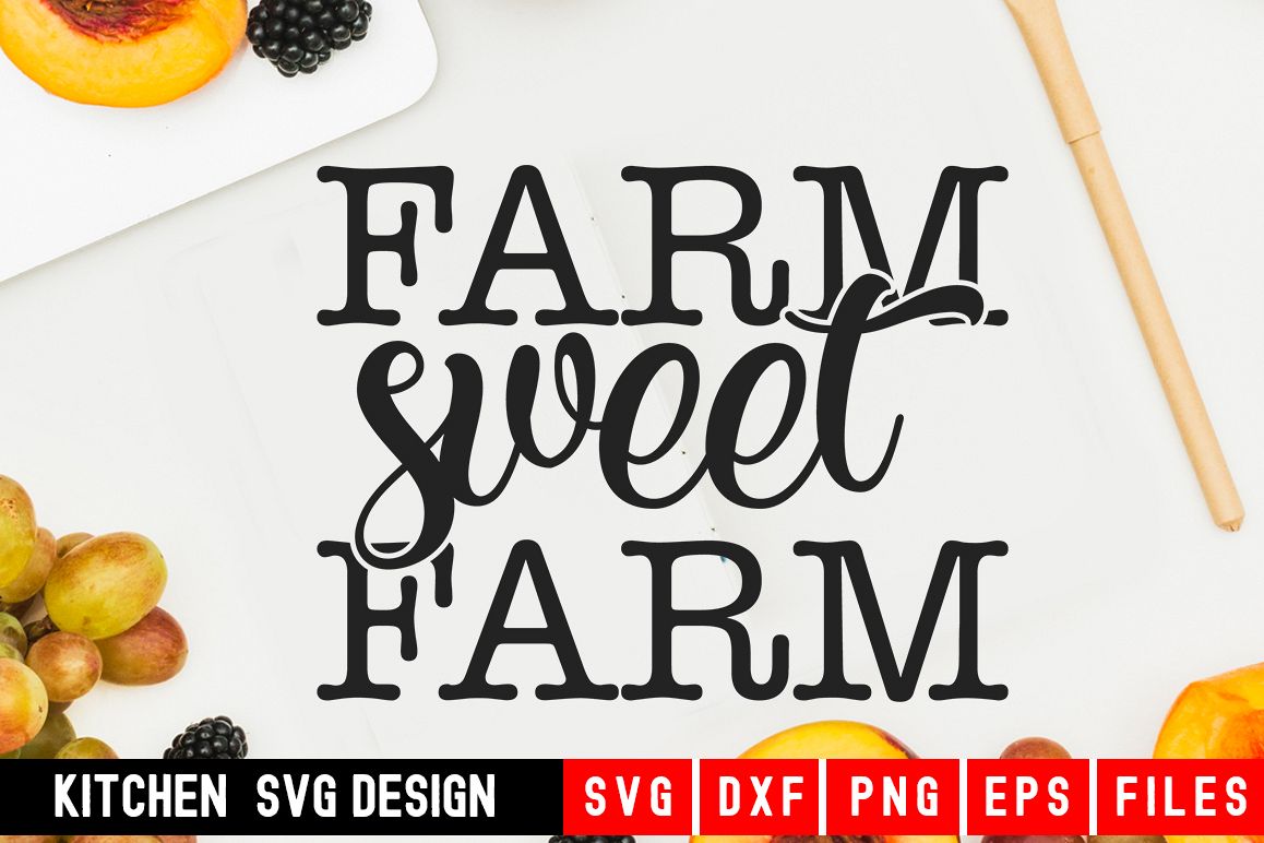 Farm Sweet Farm Svg|kitchen svg|kitchen towel svg example image 1