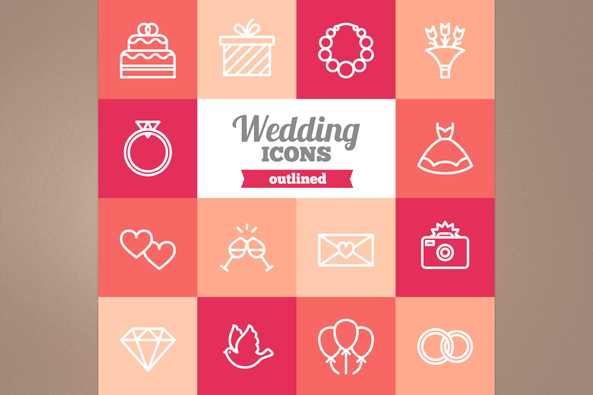 Outlined Wedding Icons example image 1