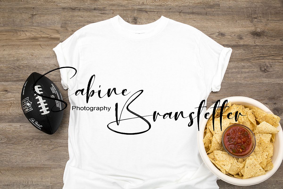 Styled Stock Photography Men's T-Shirt Football Mockup example image 1