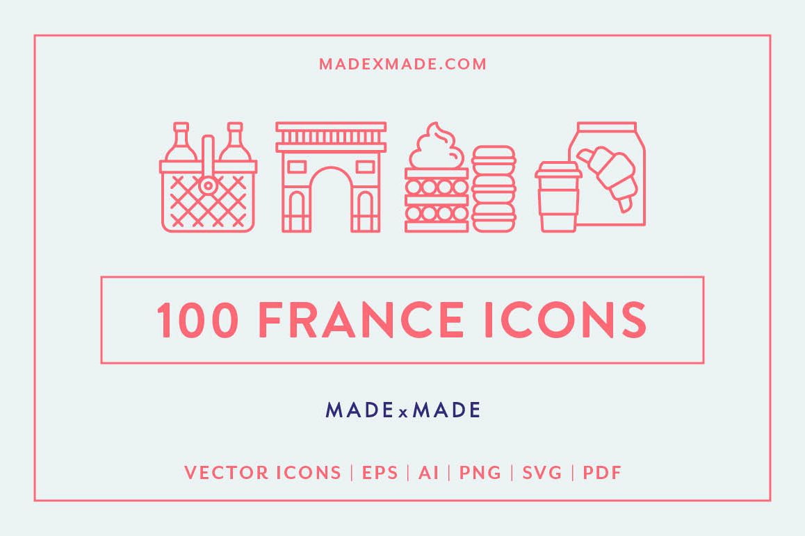 Line Icons - France example image 1