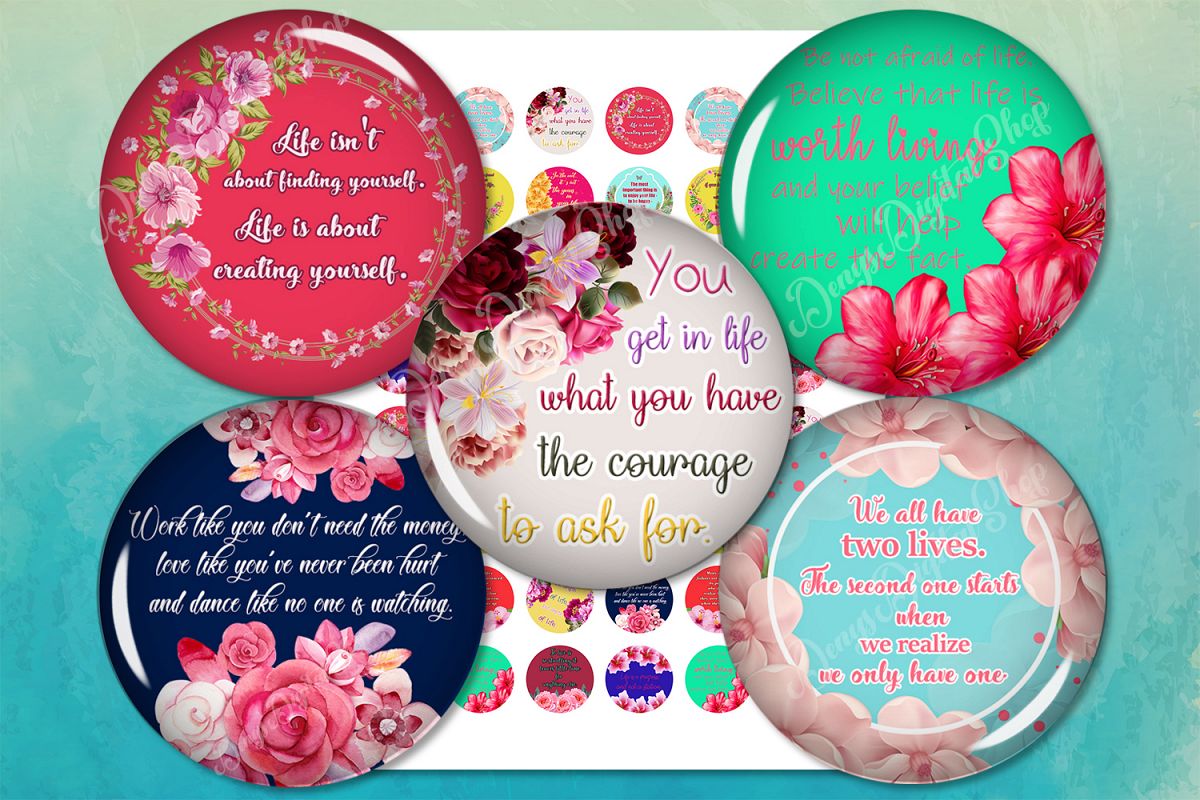 Quotes Digital Collage Sheet,Motivational Quotes,Life Quotes example image 1