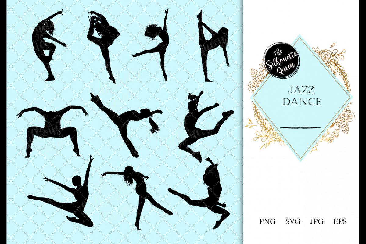 Download Jazz Dance svg, dance cricut files, black dancer silhouette (142743) | Illustrations | Design ...