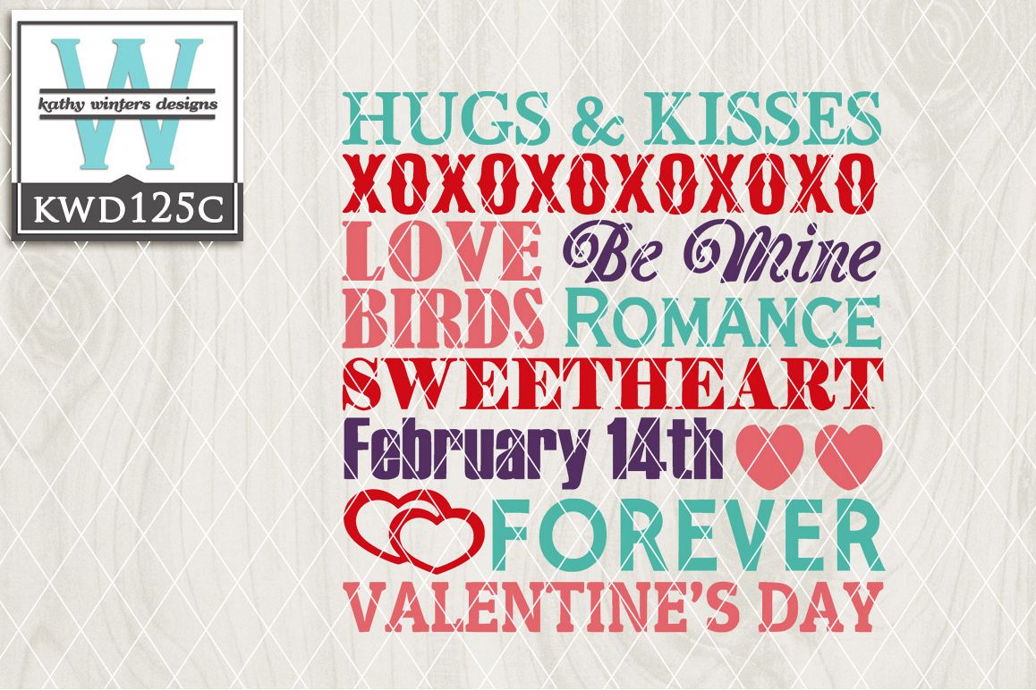 Valentines Cutting File KWD125C example image 1