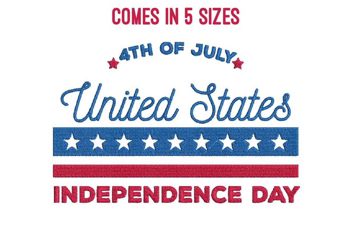July 4th Embroidery | Independence day | Machine embroidery| example image 1