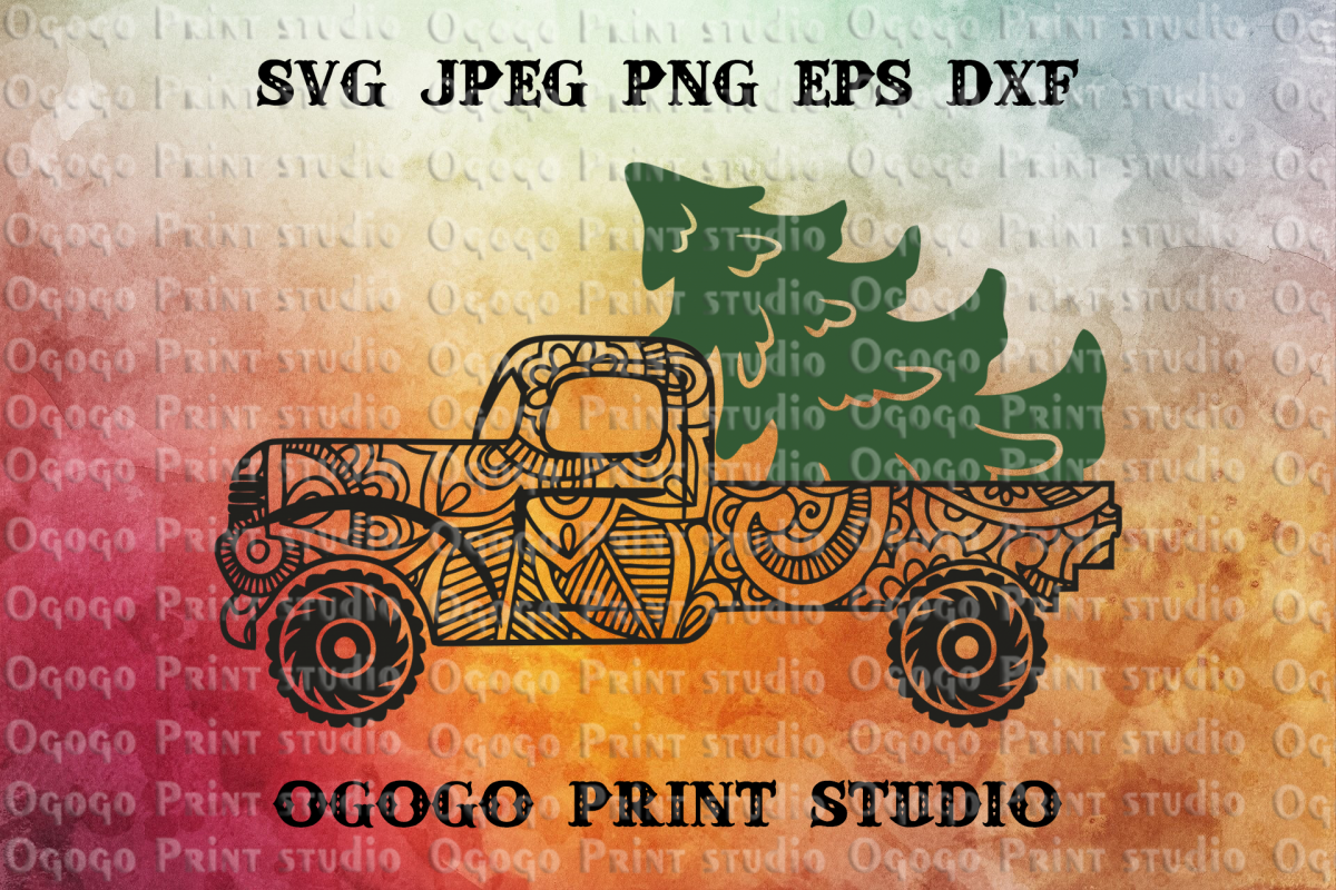 Download Mandala style Christmas Truck Svg, Christmas SVG ...