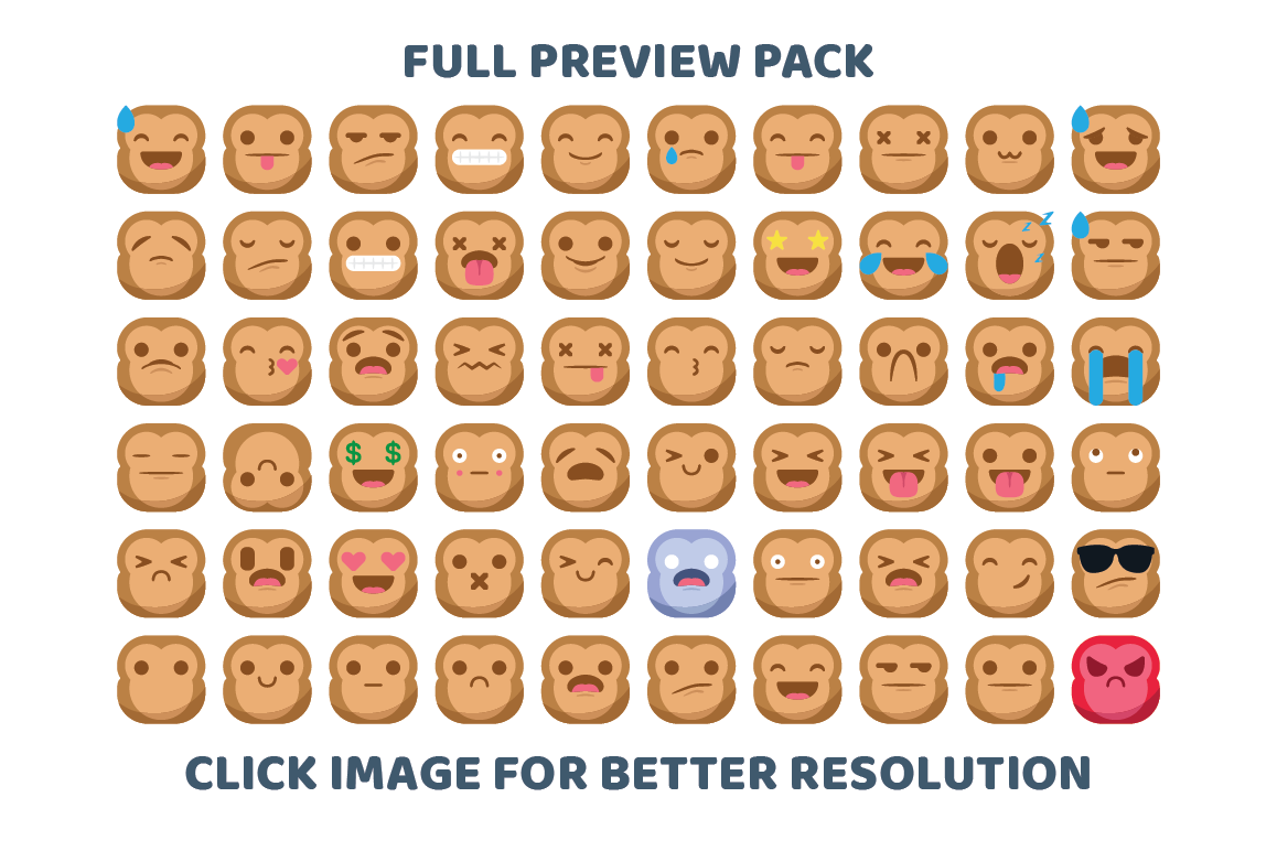 Cute Monkey Emojis example image 1