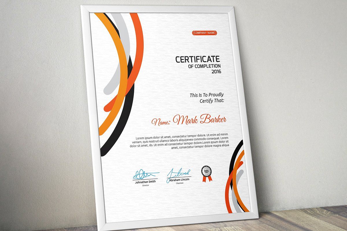 Certificate example image 1