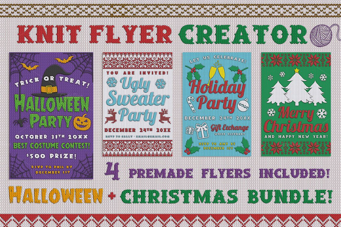 Christmas Knit Flyer Text Effect Creator example image 1