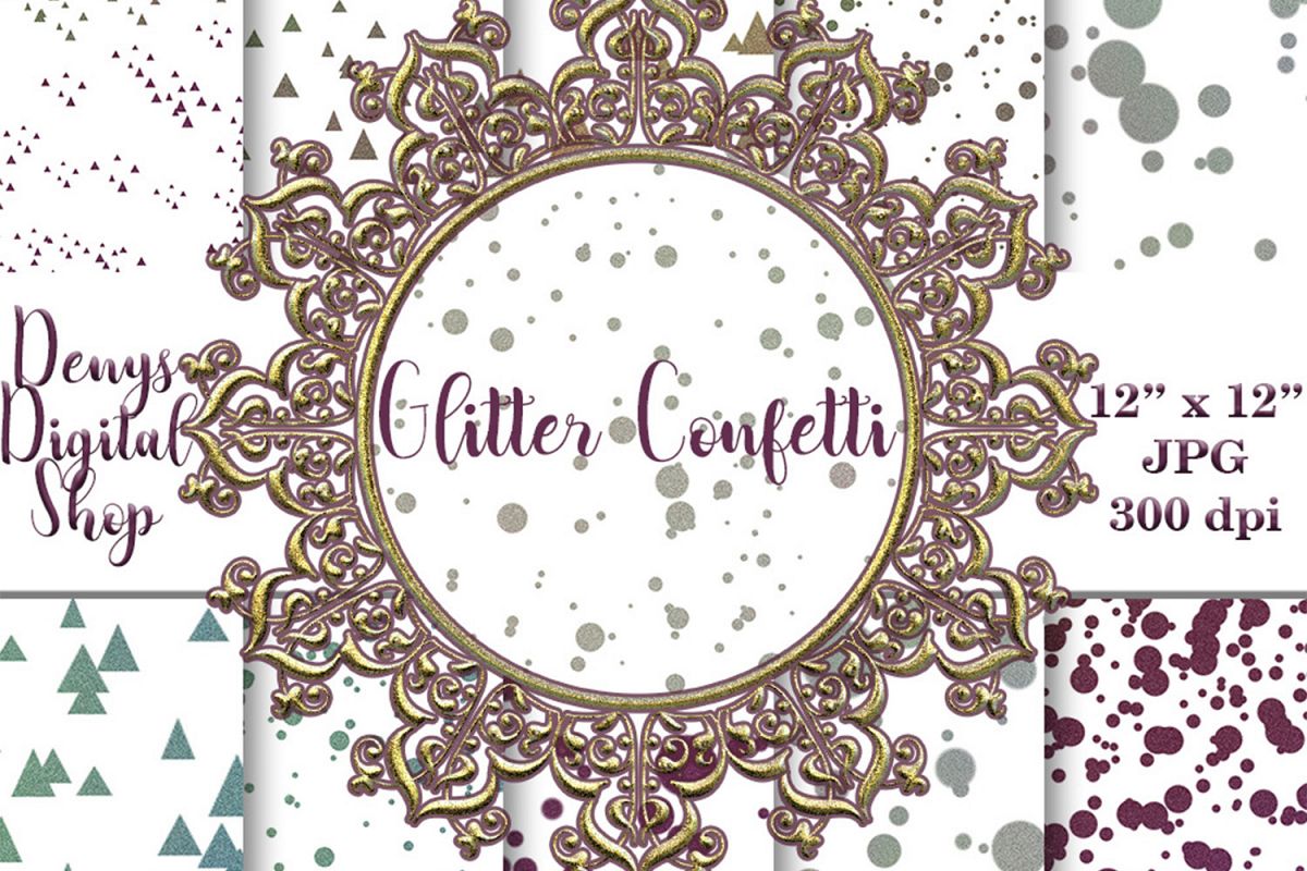 Glitter Confetti Digital Paper, Glitter Confetti, SALE example image 1