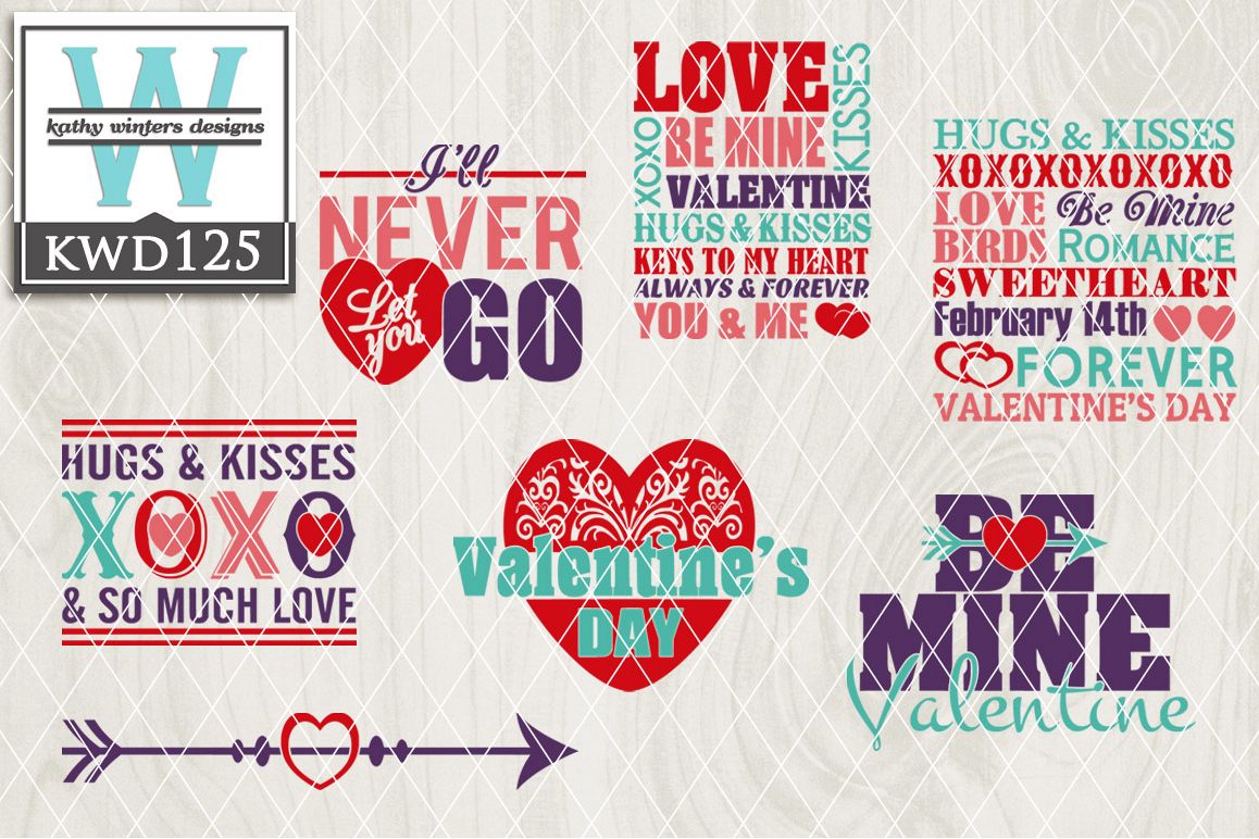 Valentines Cutting File KWD125 example image 1