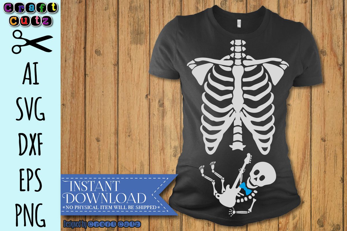 Download Xray Maternity Rock Star SVG, Baby Skeleton with Guitar ...